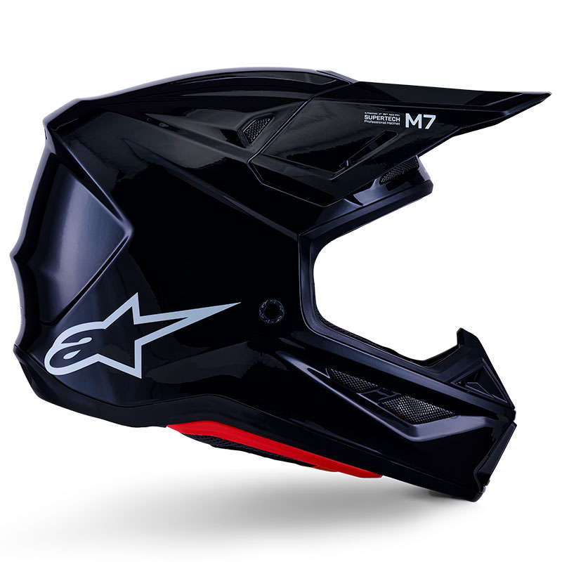 casque cross alpinestars sm7 2026 solid black fxmotors
