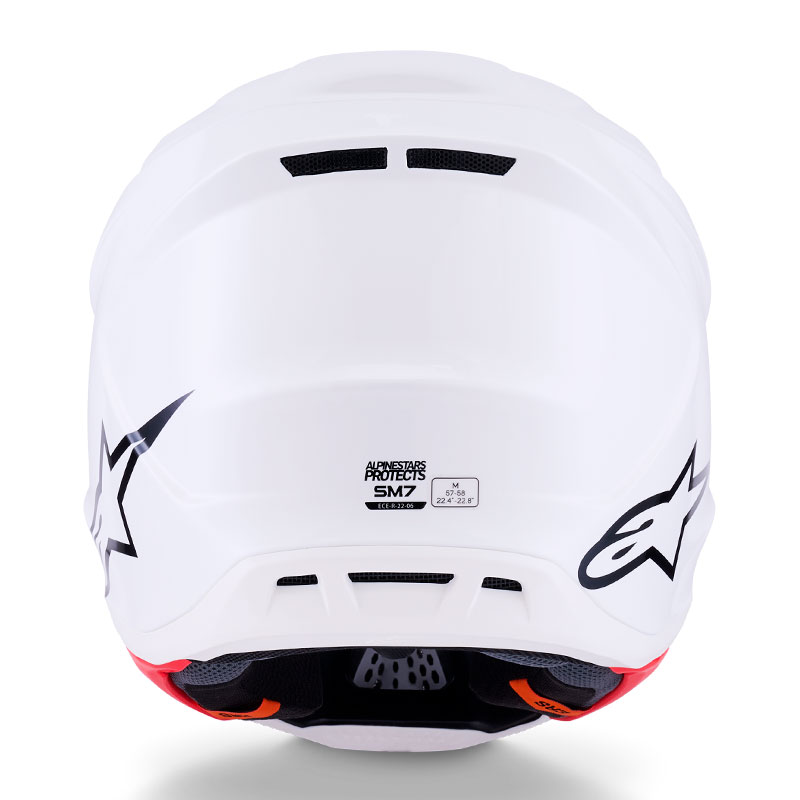 casque cross alpinestars sm7 2026 solid white offroad