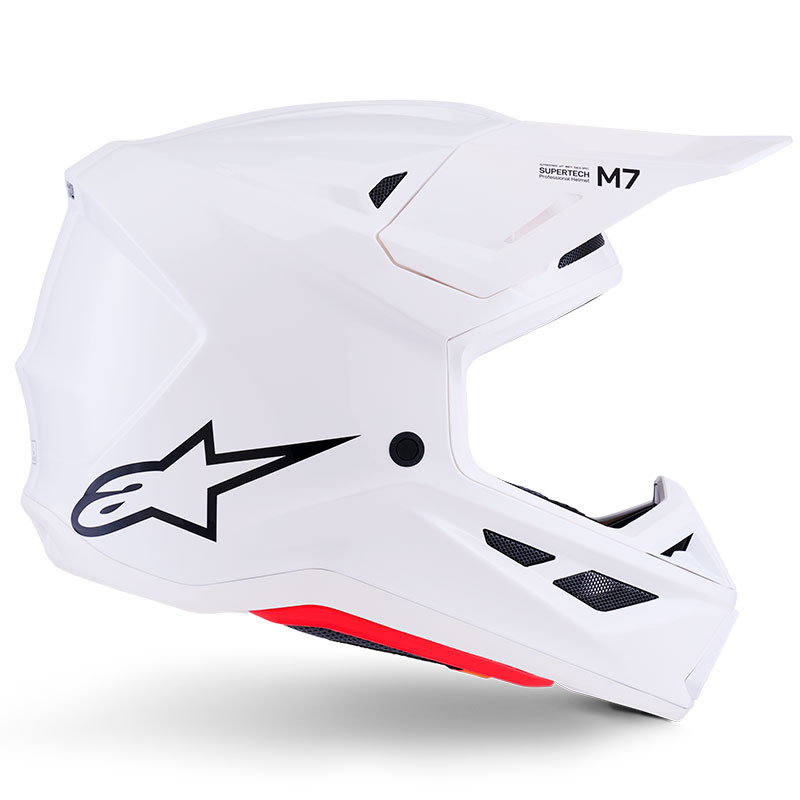 casque cross alpinestars sm7 2026 solid white supercross