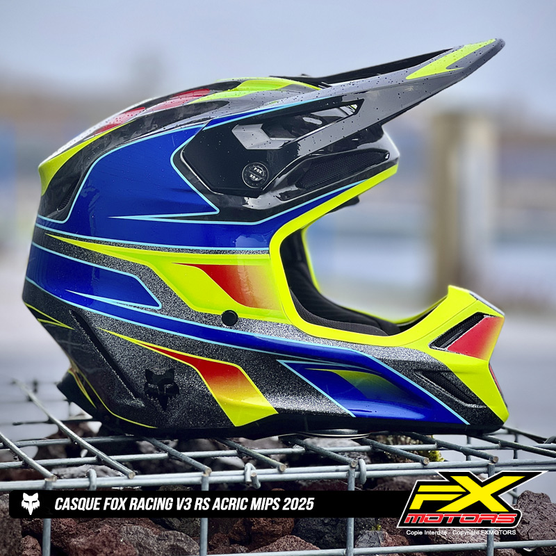 casque cross fox v3 rs acric mips 2025 fluo
