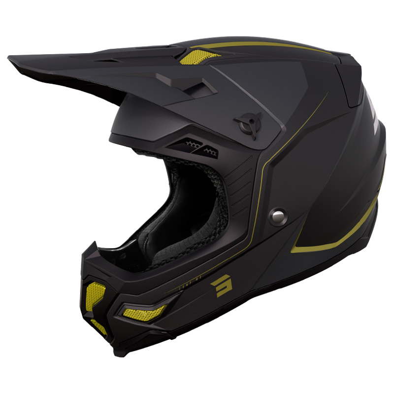 casque cross shot core comp 2023 noir jaune moto