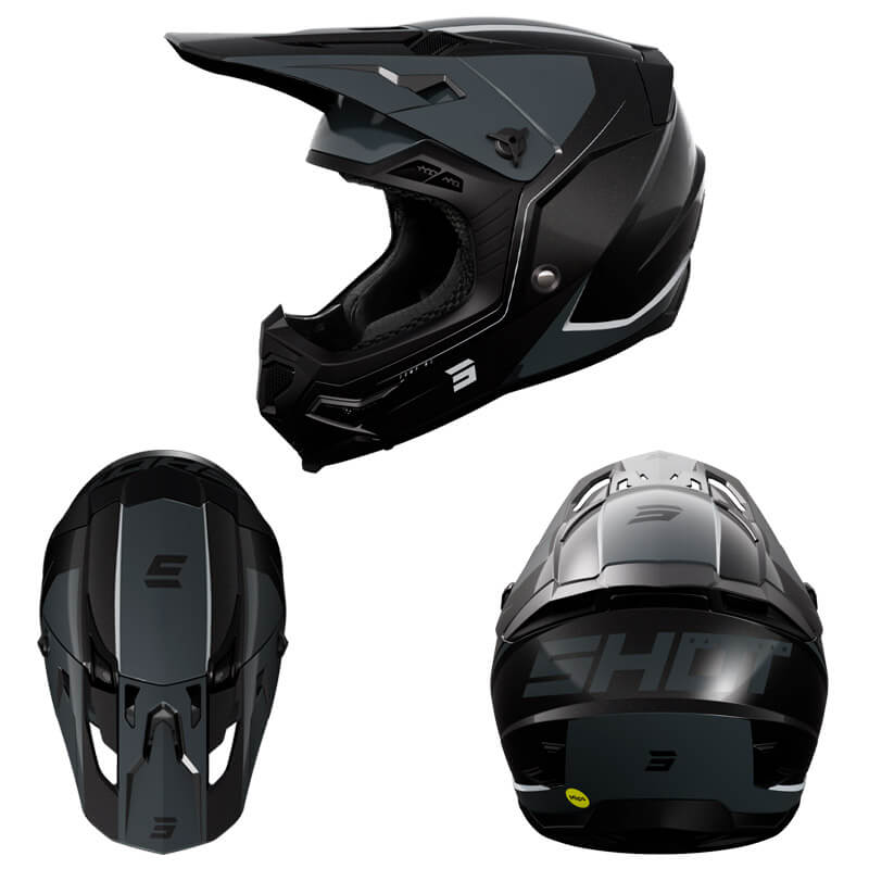 casque cross shot core comp 2023 noir motocross