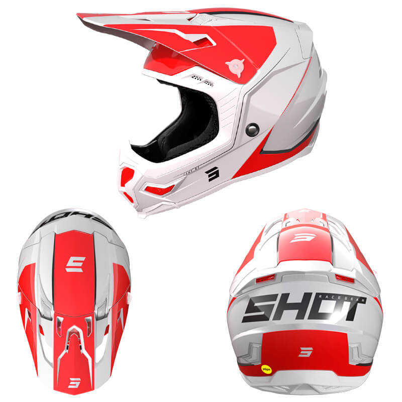 casque cross shot core comp 2023 rouge motocross