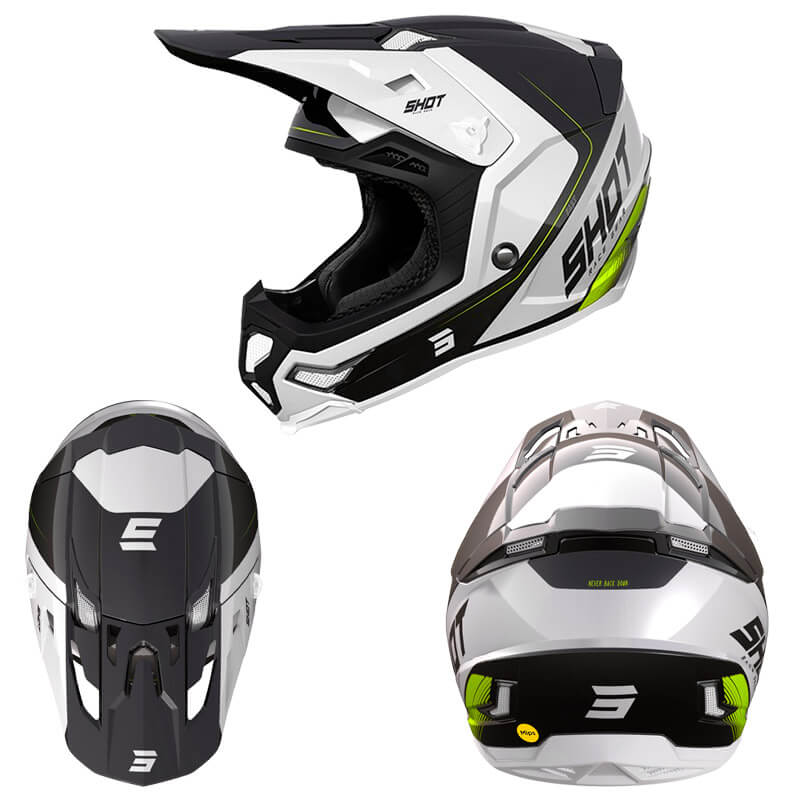 casque cross shot fast 2023 noir blanc motocross