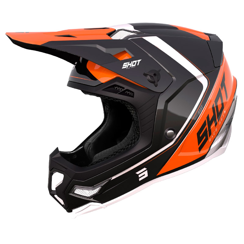 casque cross shot fast 2023 orange moto