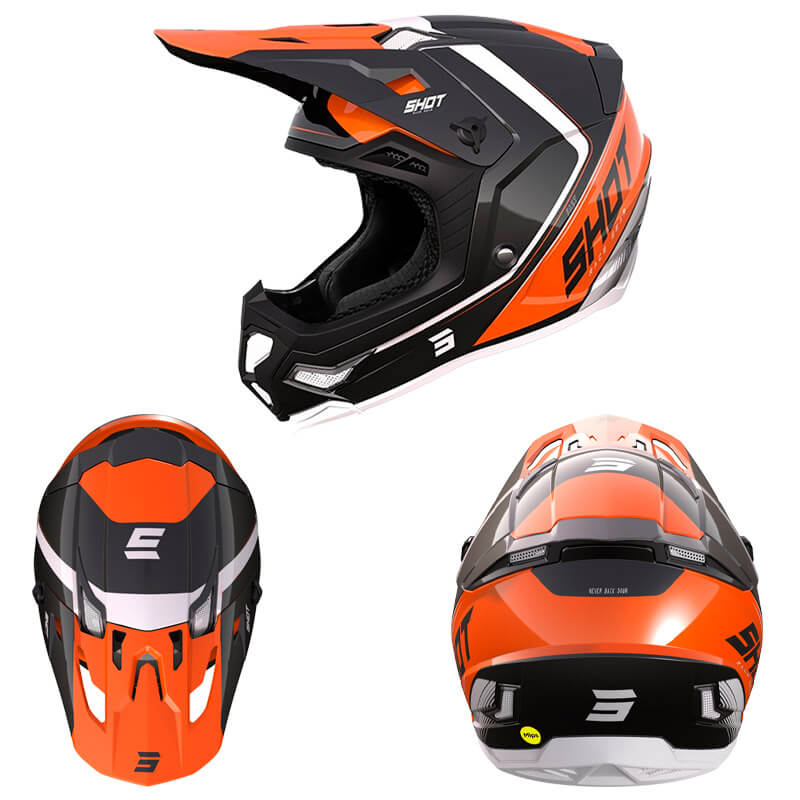 casque cross shot fast 2023 orange motocross