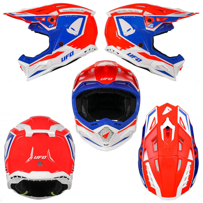 casque cross ufo echus bleu rouge 24 enduro