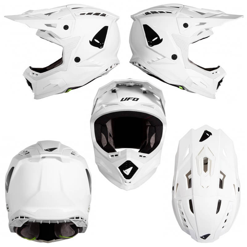 casque cross ufo echus uni blanc enduro