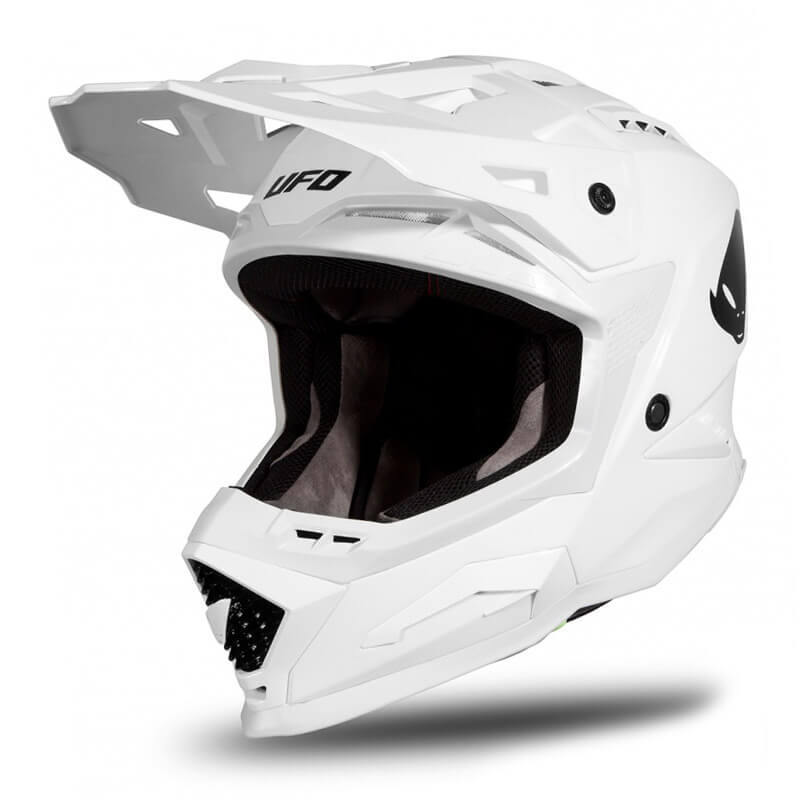 casque cross ufo echus uni blanc motocross