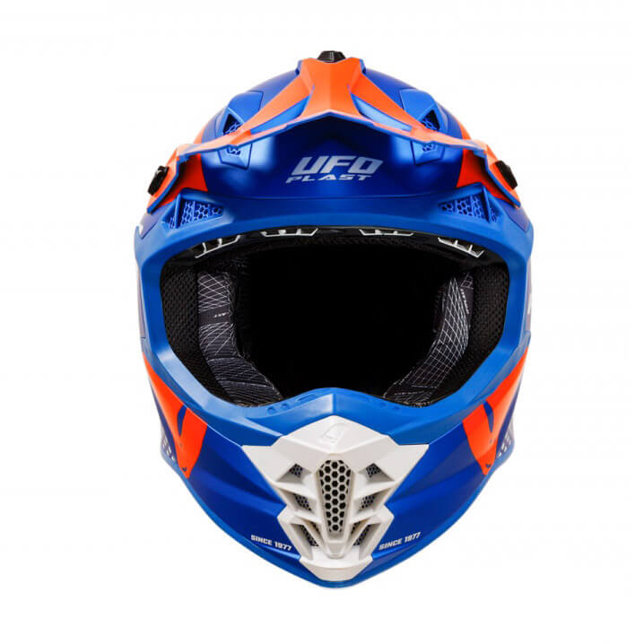 casque cross ufo intrepid beu rouge mat 2024 motocross