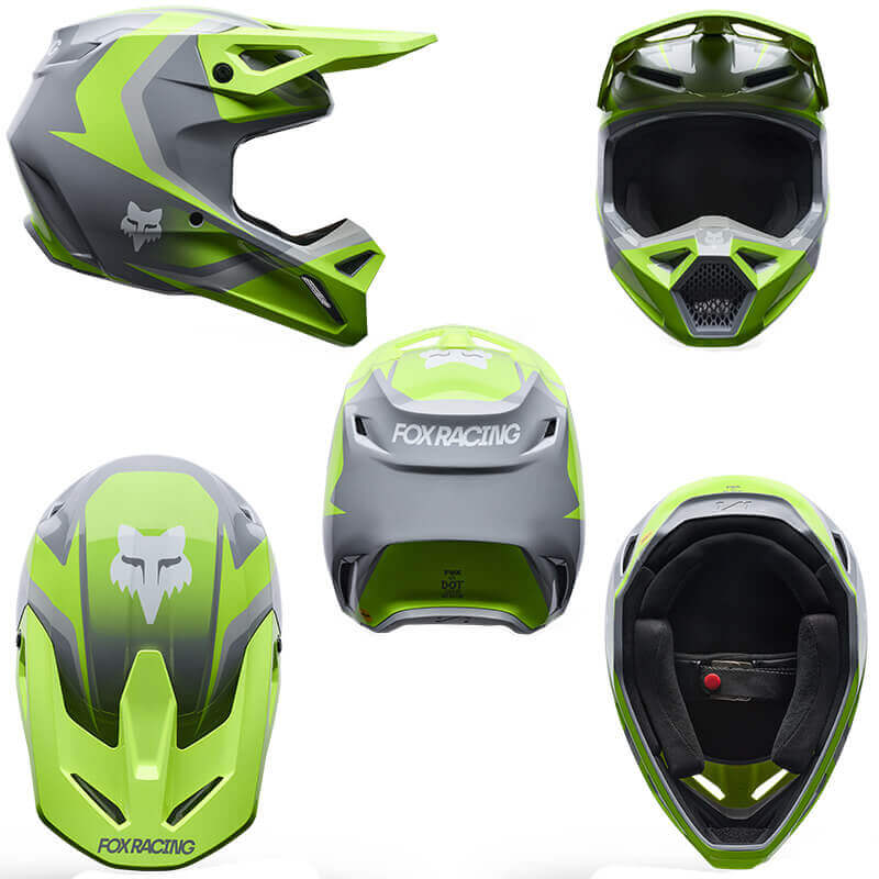 casque enf fox racing v1 frame jaune mx