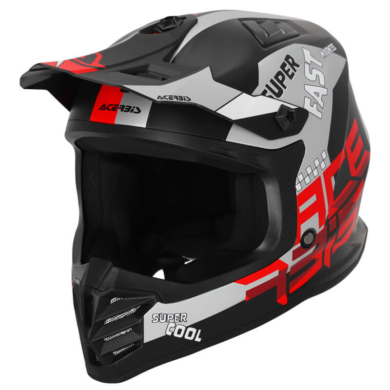 casque enfant acerbis profile noir rouge 2024 enduro