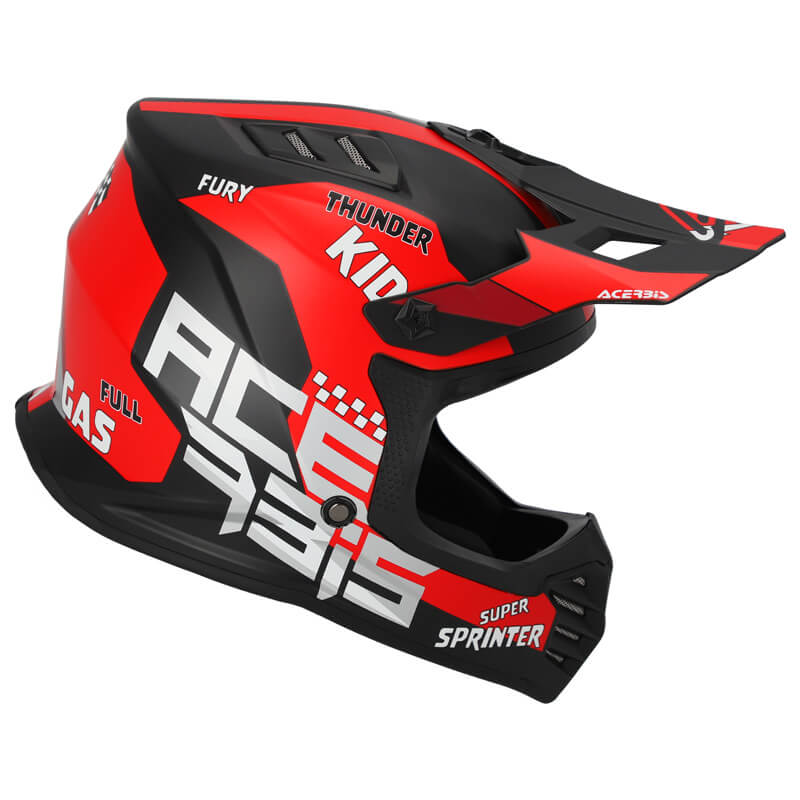 casque enfant acerbis profile noir rouge 2024 motocross