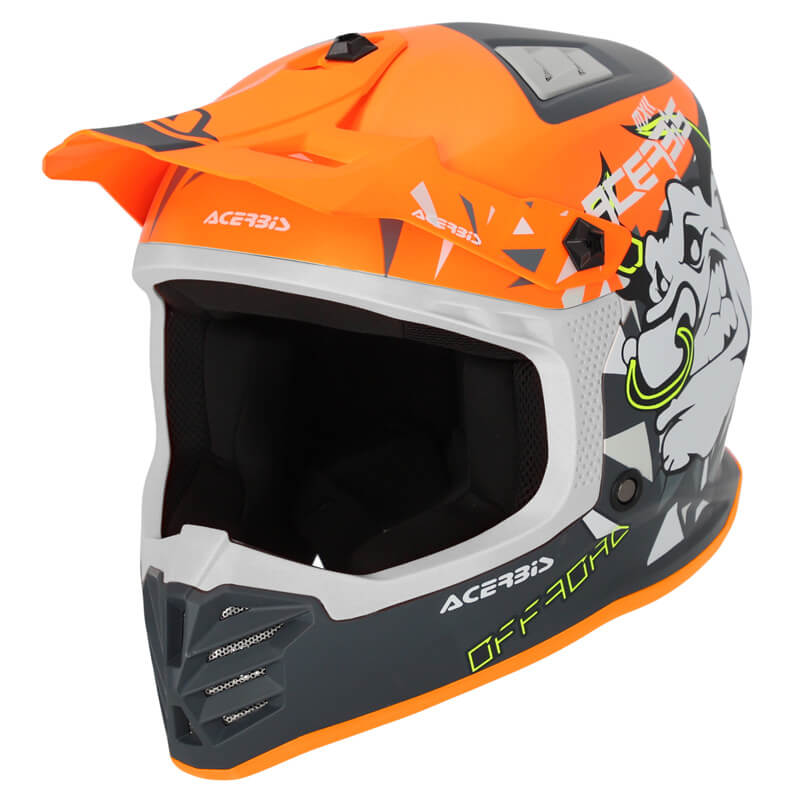 casque enfant acerbis profile orange gris 2024 motocross