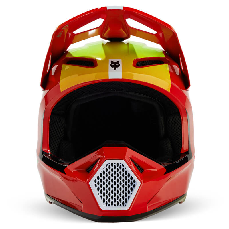 casque enfant fox racing v1 ballast rouge 2024 motocross