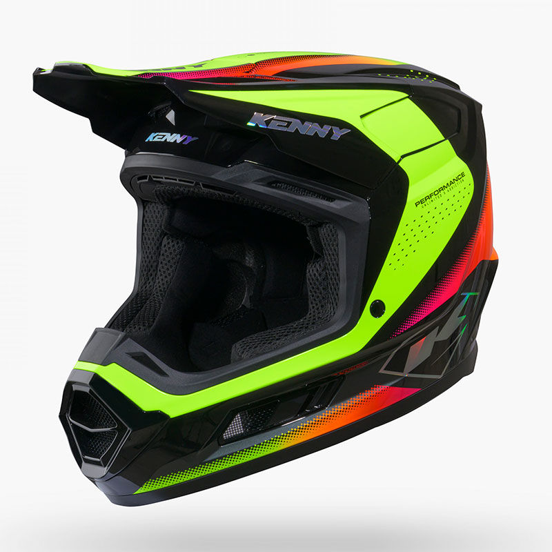 casque enfant kenny performance graphic racing neon yellow 1