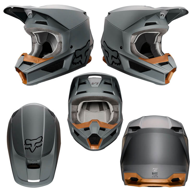 casque fox racing V1 matte gris 2020 cross