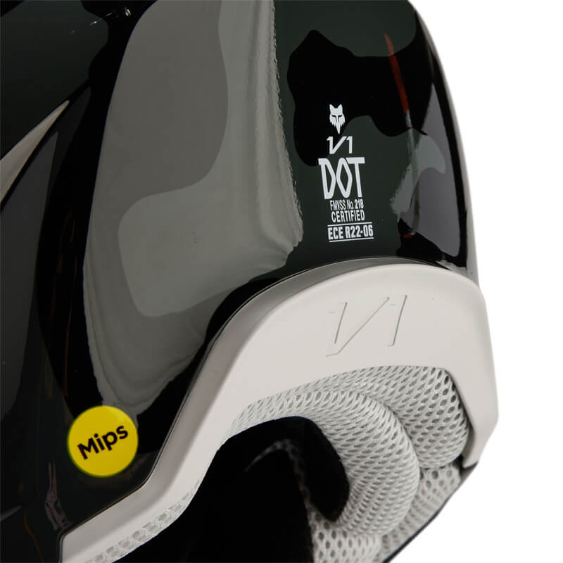 casque fox racing v1 bnkr noir camo 2024 mips