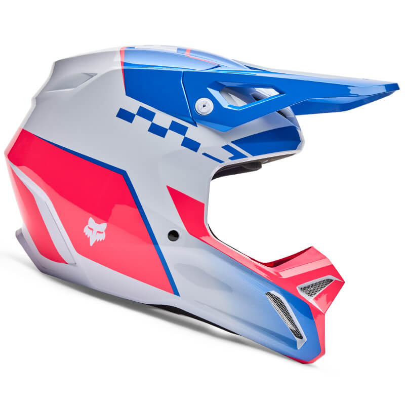 casque fox racing v1 collect bleu rose