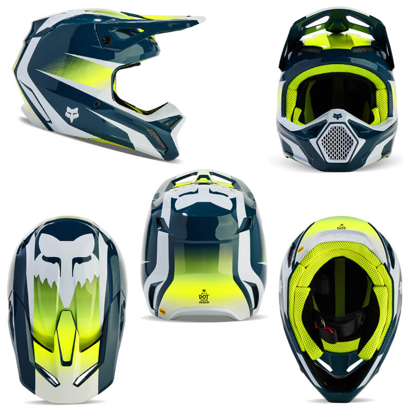 casque fox racing v1 flora indigo 2024 cross