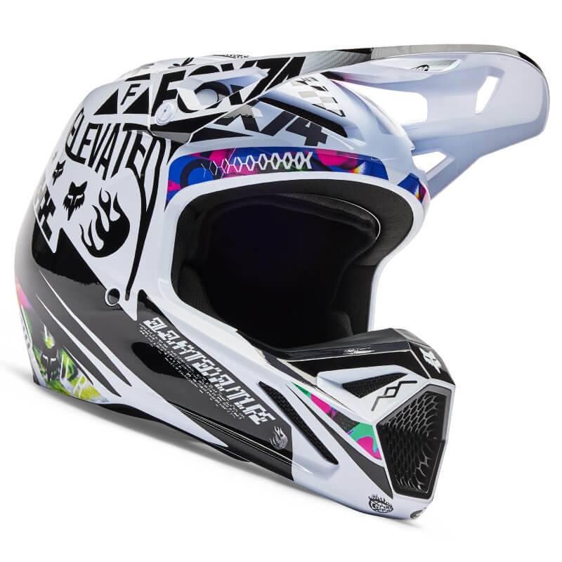 casque fox racing v1 image cosmo blanc 2026 motocross