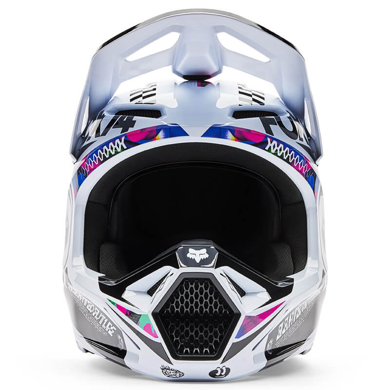 casque fox racing v1 image cosmo blanc 2026 mx