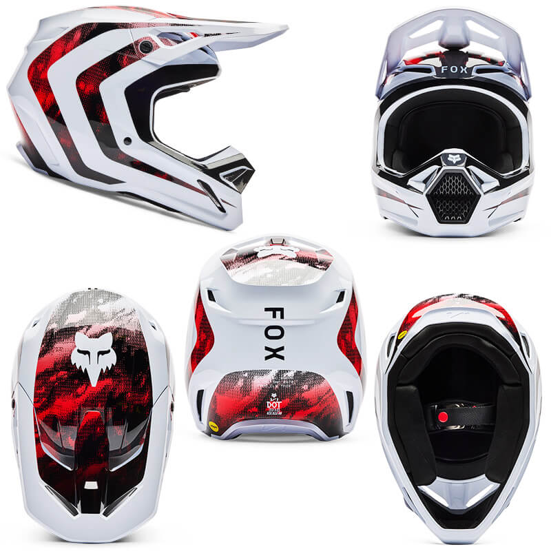 casque fox racing v1 kairos blanc 2026 cross