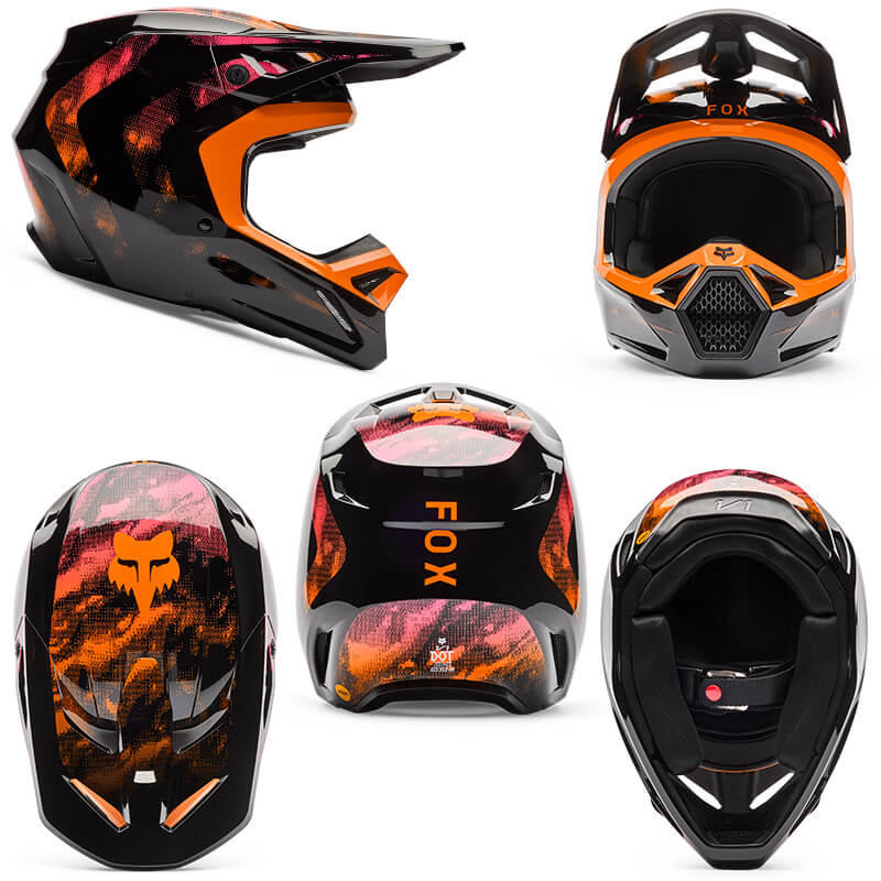 casque fox racing v1 kairos tangerine 2026 cross