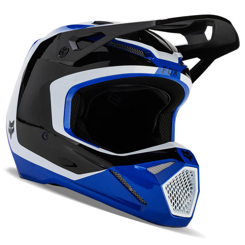 casque fox racing v1 nitro bleu 2024 motocross