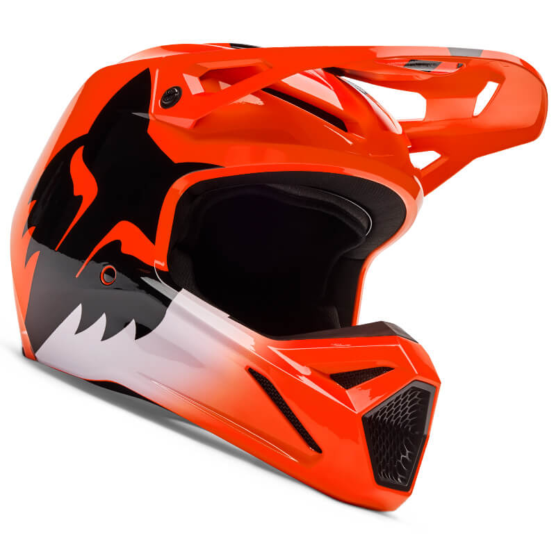 casque fox racing v1 shield orange 2026 motocross