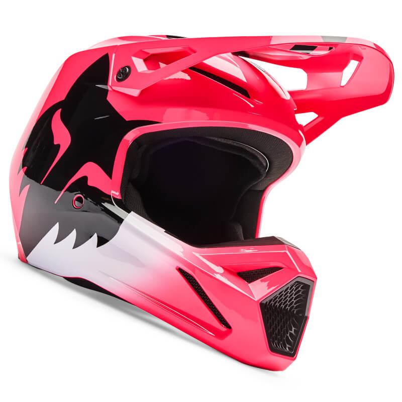 casque fox racing v1 shield rose 2026 motocross