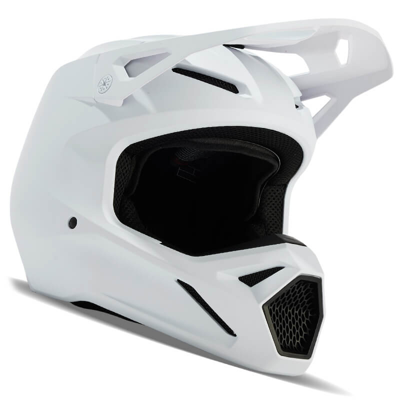 casque fox racing v1 solid blanc 2024 cross