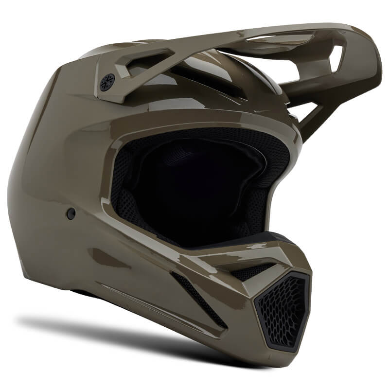 casque fox racing v1 solid gris 2025 cross