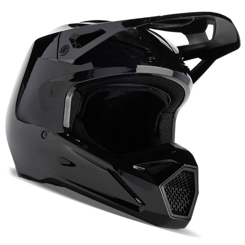 casque fox racing v1 solid noir brillant 2024 cross