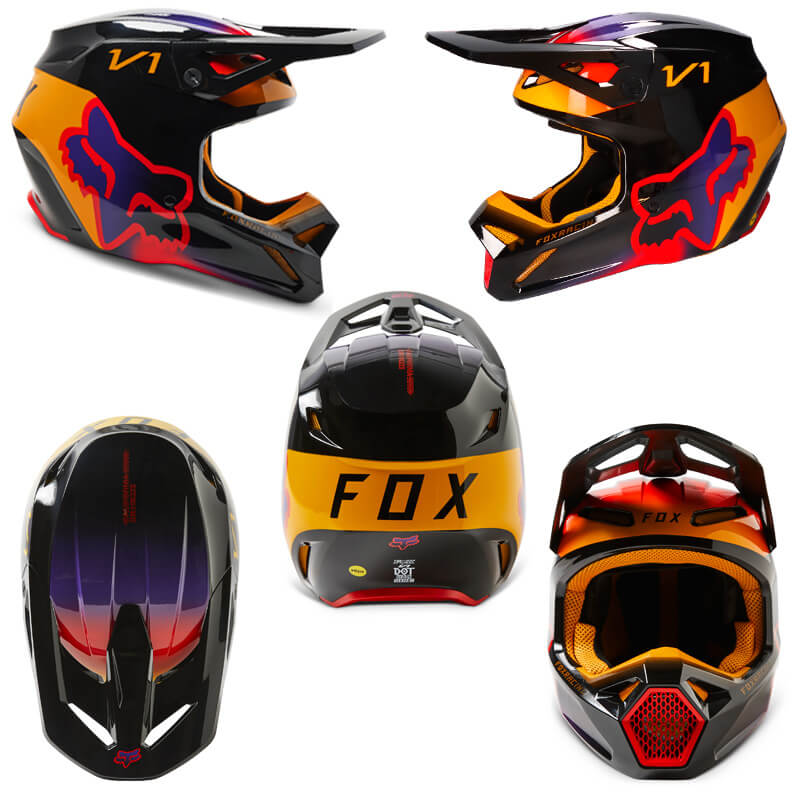 casque fox racing v1 toxsyk noir 2023 motocross