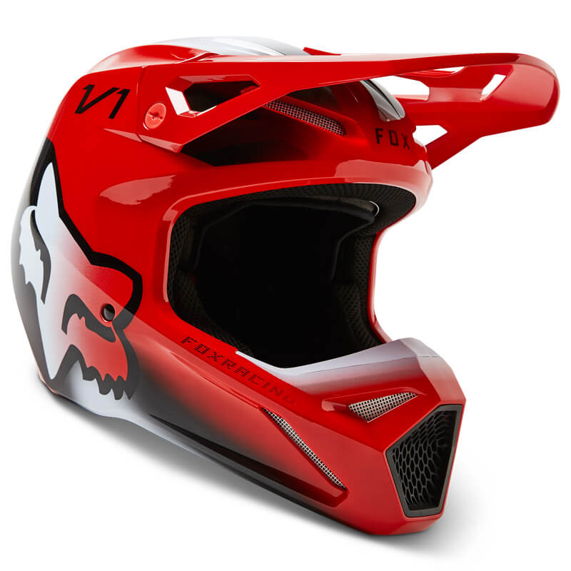casque fox racing v1 toxsyk rouge 2023 cross