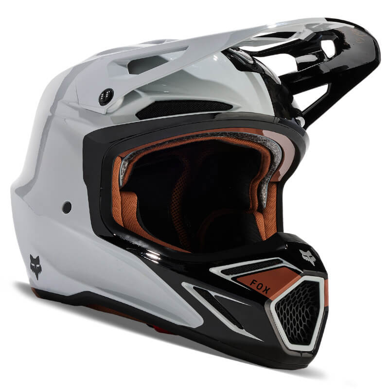 casque fox racing v3 RS optical gris 2024 motocross