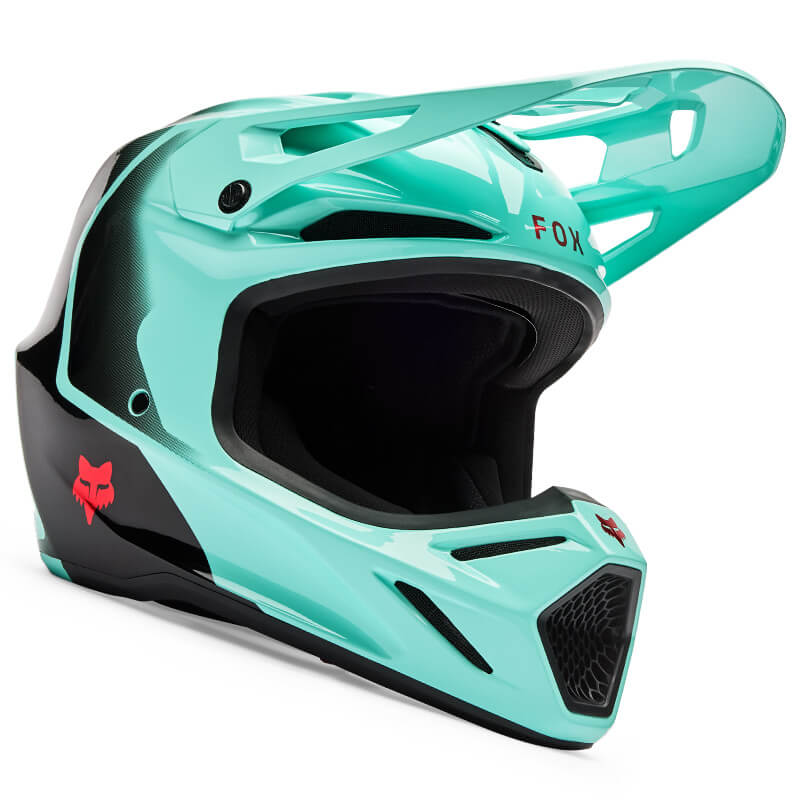 casque fox racing v3 drip turquoise 2026 motocross