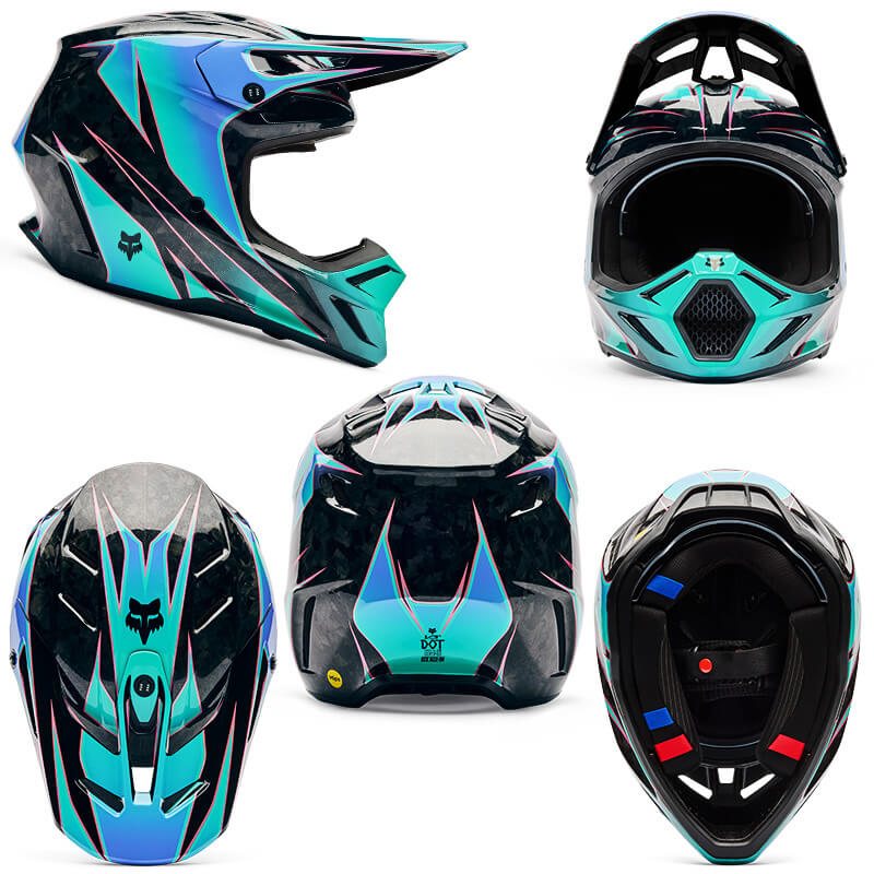 casque fox racing v3 rs canvas aqua 2026 cross