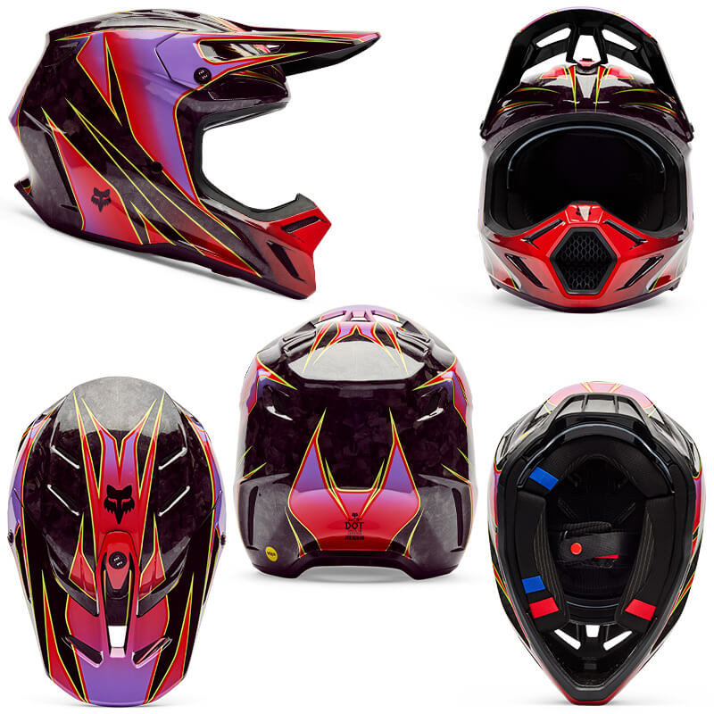 casque fox racing v3 rs canvas rouge 2026 cross