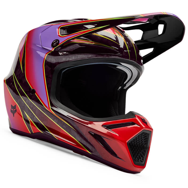 casque fox racing v3 rs canvas rouge 2026 motocross