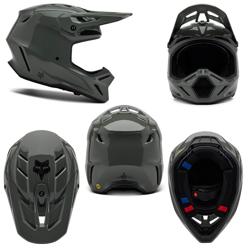 casque fox racing v3 rs carbon solid gris brillant 2024 cross