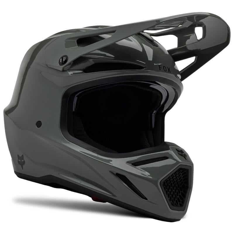 casque fox racing v3 rs carbon solid gris brillant 2024 motocross