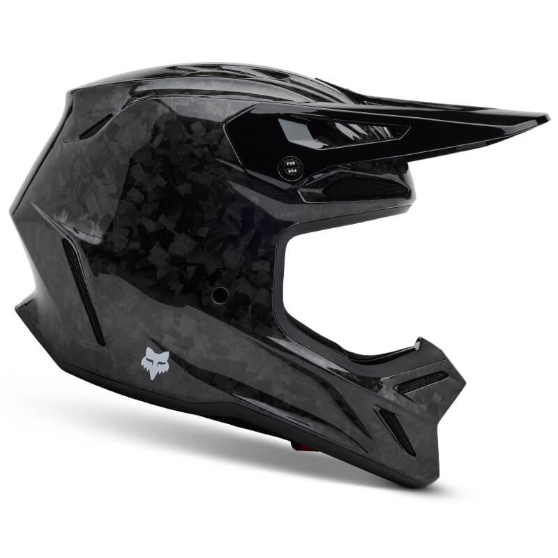 casque fox racing v3 rs carbon solid noir brillant 2024