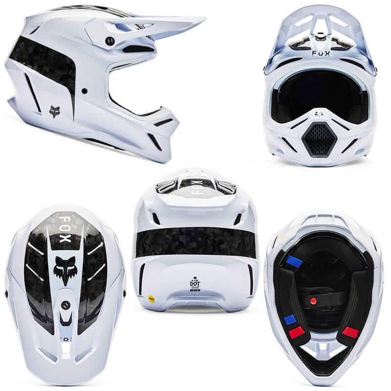 casque fox racing v3 rs fracture blanc 2026 cross