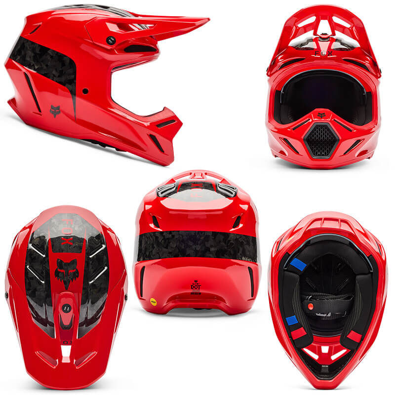casque fox racing v3 rs fracture rouge 2026 cross
