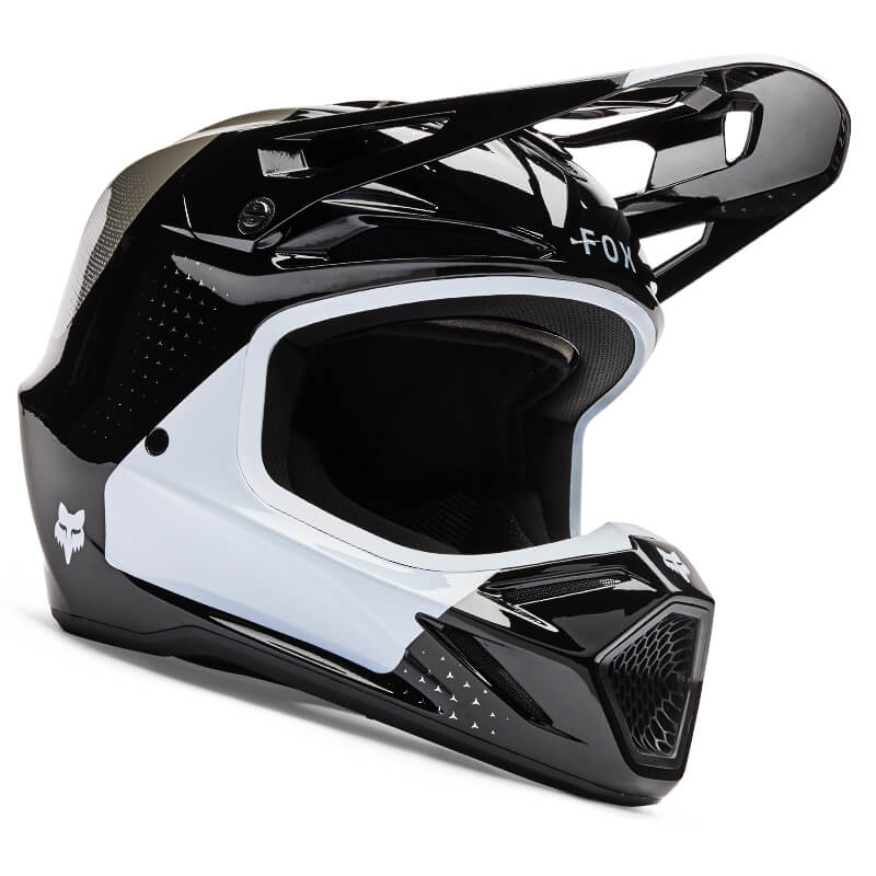 casque fox racing v3 rs tine noir blanc 2026 cross
