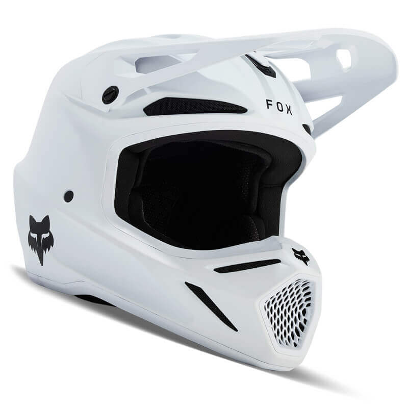 casque fox racing v3 solid blanc 2024 cross