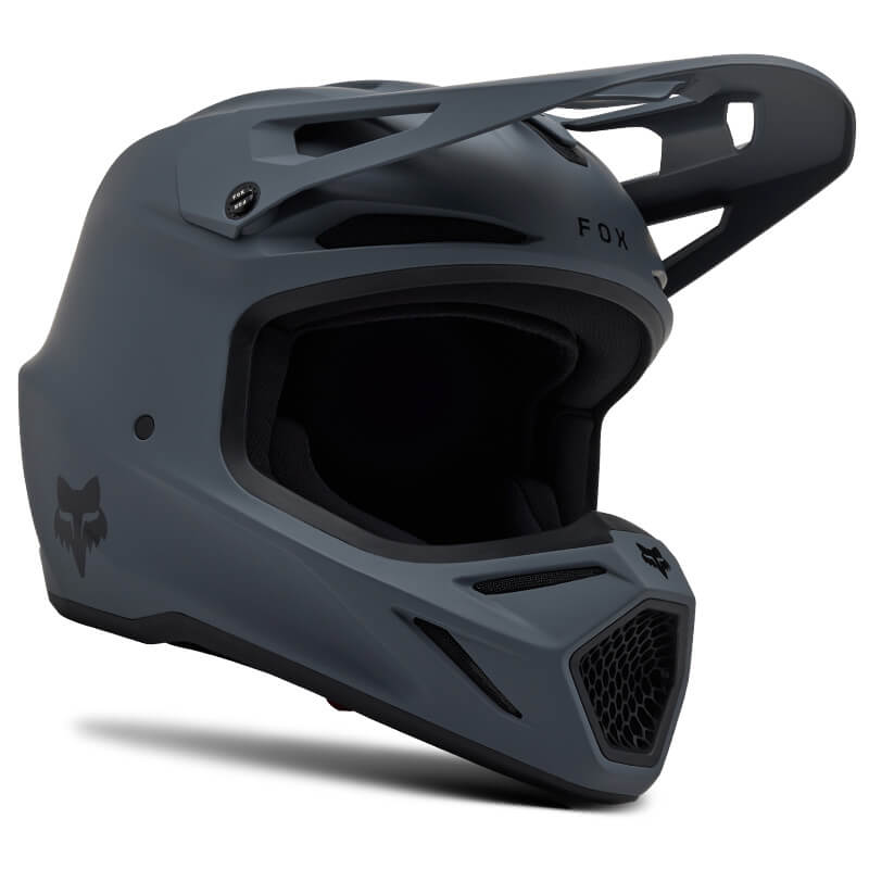 casque fox racing v3 solid gris 2025 motocross