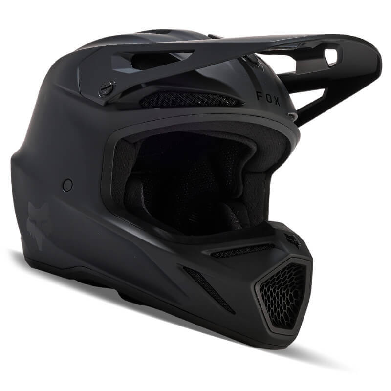 casque fox racing v3 solid noir 2024 cross